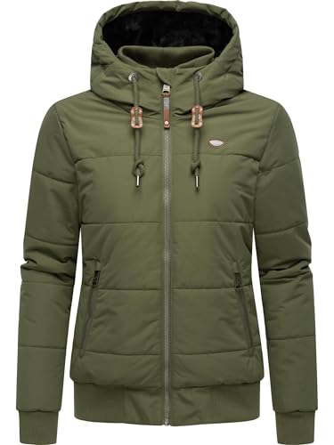 Ragwear Damen Winter Steppjacke wasserdicht (Wasseräule 8.000mm) mit Kapuze Nuggys Solid Olive24 Gr. S von Ragwear