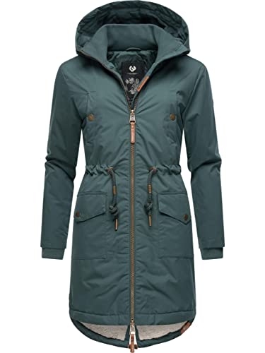 Ragwear Damen Winterjacke Kurzmantel Parka mit Kapuze Crescend Dark Green Gr. M von Ragwear