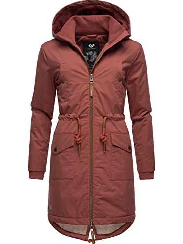 Ragwear Damen Winterjacke Kurzmantel Parka mit Kapuze Crescend Terracotta Gr. XL von Ragwear