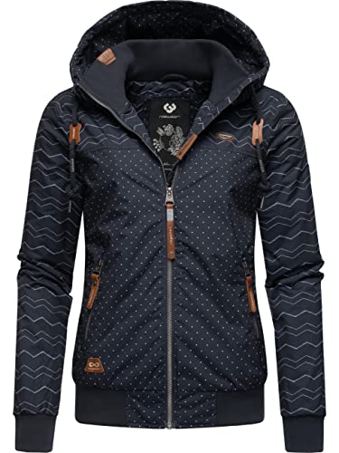 Ragwear Damen warme wasserdichte Winterjacke mit Kapuze Nuggie Zig Zag Intl. Navy22 Gr. M von Ragwear
