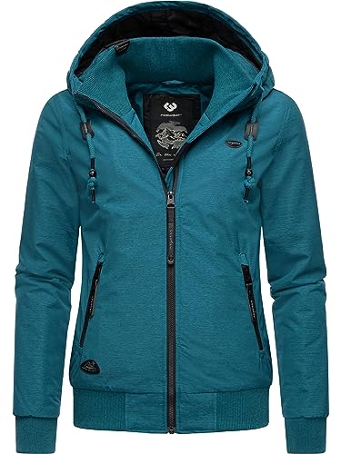 Ragwear Damen Winterjacke Outdoorjacke wasserdicht mit Kapuze Nuggie Melange Deep Ocean Gr. S von Ragwear