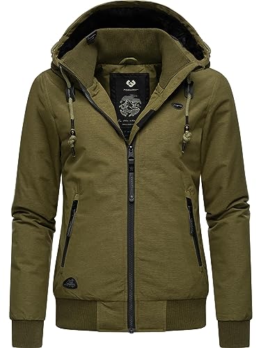 Ragwear Damen Winterjacke Outdoorjacke wasserdicht mit Kapuze Nuggie Melange Light Olive Gr. 3XL von Ragwear