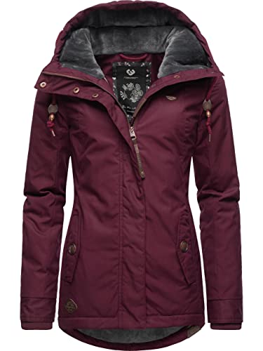 Ragwear Damen Winterjacke Warmer Kurzmantel mit Kapuze Monade Wine Red22 Gr. M von Ragwear