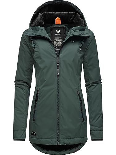 Ragwear Damen Winterjacke Warmer Kurzmantel mit Kapuze Zuzka Winter Dark Green23 Gr. S von Ragwear