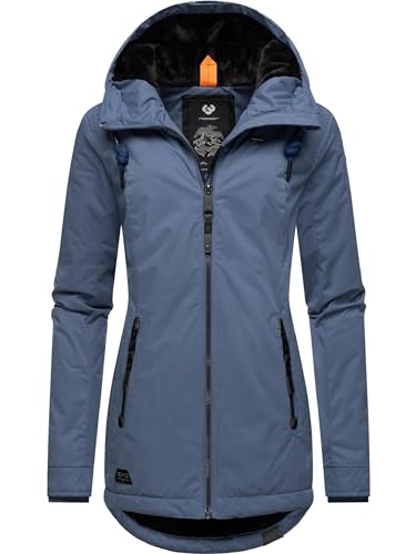 Ragwear Damen warme Winterjacke kurz wasserdicht mit Kapuze Zuzka Winter Indigo Blue23 Gr. XXL von Ragwear