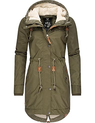 Ragwear Damen Winterjacke Wintermantel Parka mit Kapuze Canny II Intl. Olive Gr. XS von Ragwear