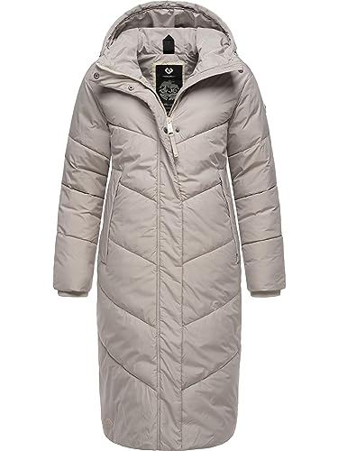 Ragwear Damen Winterjacke Langer Regenmantel Steppmantel wasserdicht warm gefüttert mit Kapuze Suminka Bone Gr. S von Ragwear