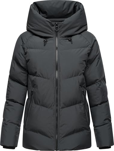 Ragwear Damen Winterjacke warme, wasserdichte Basic-Steppjacke mit Kapuze Cessi YOUMODO Dark Grey Gr. L von Ragwear