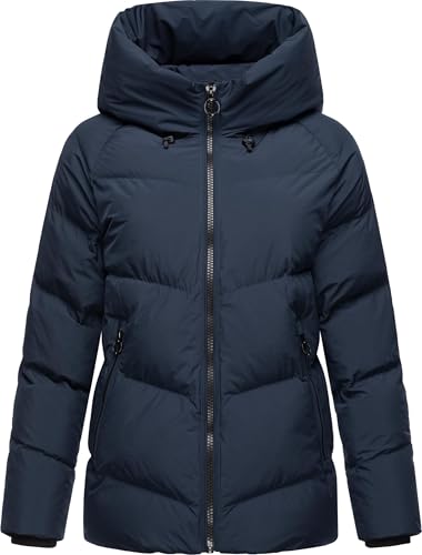 Ragwear Damen Winterjacke warme, wasserdichte Basic-Steppjacke mit Kapuze Cessi YOUMODO Navy Gr. L von Ragwear