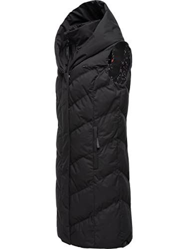 Ragwear Damen Winterjacke warme Steppweste lang mit Kapuze Natalka Vest Black22 Gr. M von Ragwear