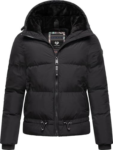 Ragwear Damen Winterjacke warme wasserdichte Steppjacke mit Kapuze Briony YOUMODO Black Gr. M von Ragwear
