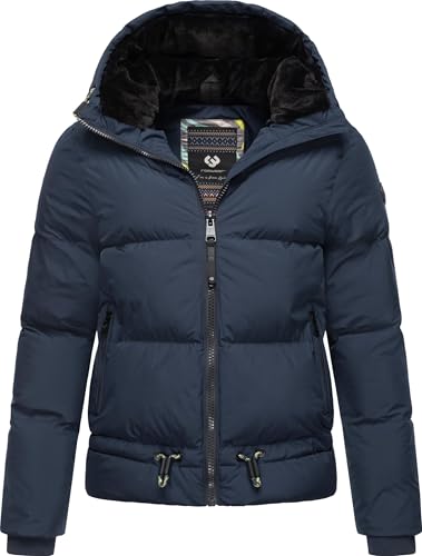 Ragwear Damen Winterjacke warme wasserdichte Steppjacke mit Kapuze Briony YOUMODO Navy Gr. S von Ragwear