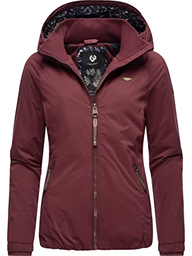 Ragwear Damen Winterjacke Warmer Kurzmantel mit Kapuze Dizzie Winter Wine Red22 Gr. L von Ragwear