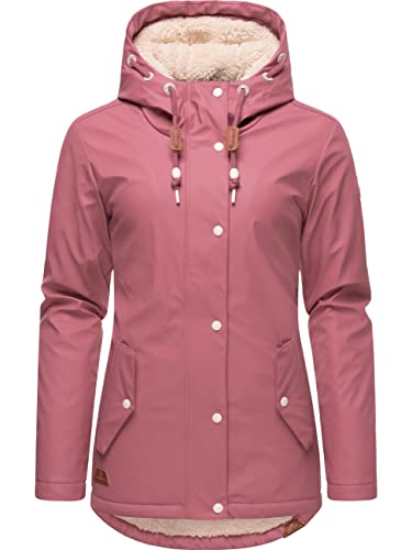 Ragwear Damen Winterjacke Kurze Regenjacke wasserdicht warm gefüttert mit Kapuze Marge Dusty Rose022 Gr. XL von Ragwear