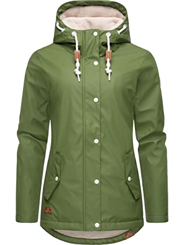 Ragwear Damen Winterjacke Kurze Regenjacke wasserdicht warm gefüttert mit Kapuze Marge Olive23 Gr. S von Ragwear