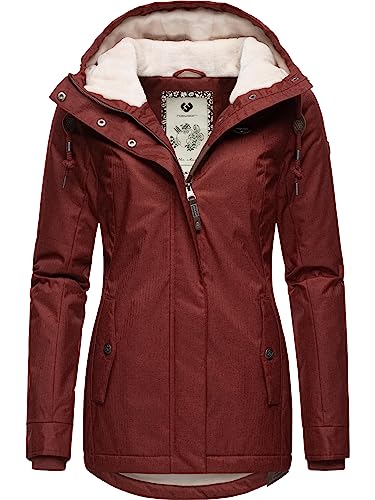 Ragwear Damen Winterjacke Warmer Kurzmantel mit Kapuze Monade Wine Red23 Gr. XS von Ragwear