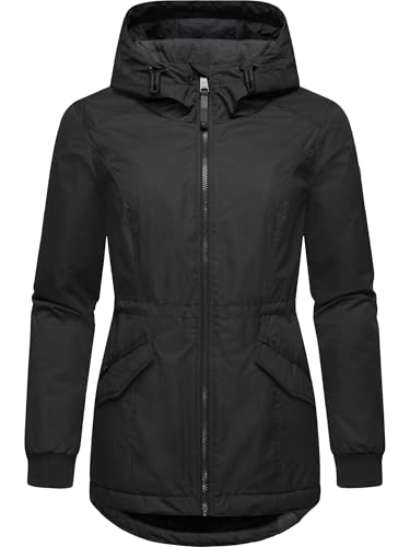 Ragwear Damen Winterjacke wasserdichte Jacke mit Kapuze Dowey Warm YOUMODO Black Gr. 4XL von Ragwear