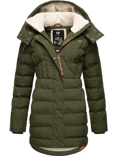 Ragwear Damen wasserdichter Wintermantel Steppmantel mit Kapuze Ashanta Olive23 Gr. L von Ragwear