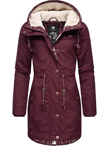 Ragwear Damen Wintermantel Warmer Parka lang mit Kapuze YM-Canny Intl Wine Red22 Gr. 4XL von Ragwear