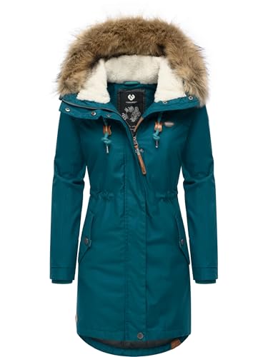 Ragwear Damen Wintermantel Warmer Parka lang mit abnehmbarem Kunstfell Tawny Intl Dark Green22 Gr. XS Ragwear Damen Wintermantel Warmer Parka lang mit abnehmbarem Kunstfell Tawny Intl Dark Green22 Gr. XS von Ragwear