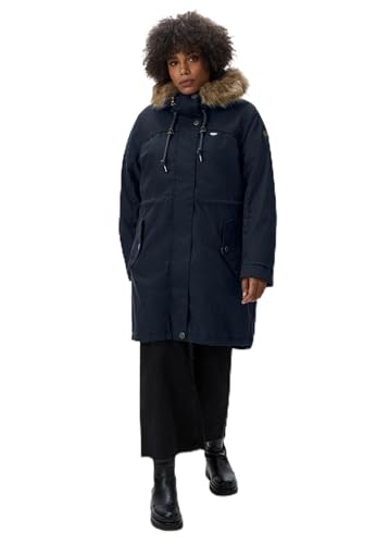 Ragwear Damen Wintermantel Warmer Parka lang mit abnehmbarem Kunstfell Tawny Intl Navy023 Gr. 4XL von Ragwear