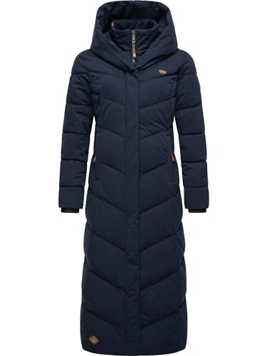 Ragwear Damen Wintermantel Warmer Steppmantel extralang mit Kapuze Natalka Extralong Intl Navy Gr. XXL von Ragwear