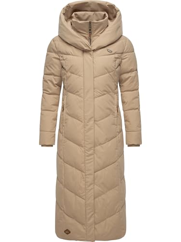 Ragwear Damen Wintermantel Warmer Steppmantel extralang mit Kapuze Natalka Extralong Intl Taupe24 Gr. L von Ragwear