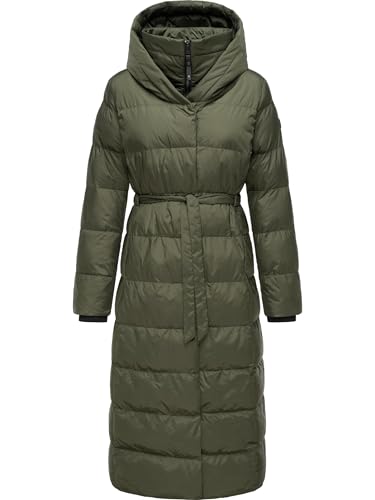 Ragwear Damen Wintermantel Warmer Steppmantel lang mit Kapuze Niara Long YOUMODO Dark Olive Gr. S von Ragwear