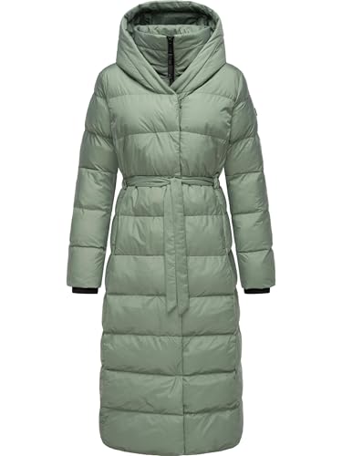 Ragwear Damen Wintermantel Warmer Steppmantel lang mit Kapuze Niara Long YOUMODO Dusty Green Gr. XL von Ragwear