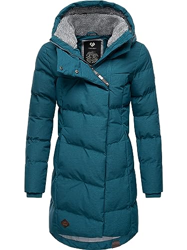 Ragwear Damen Wintermantel Warmer Steppmantel lang mit Kapuze Pavla Intl Deep Ocean23 Gr. XXL von Ragwear