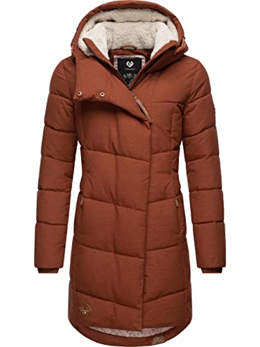 Ragwear Damen Wintermantel Warmer Steppmantel lang mit Kapuze Pavla Intl Cinnamon22 Gr. L von Ragwear