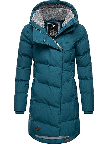 Ragwear Damen Wintermantel Warmer Steppmantel lang mit Kapuze Pavla Intl Deep Ocean23 Gr. XL von Ragwear