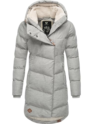Ragwear Damen Wintermantel Warmer Steppmantel lang mit Kapuze Pavla Intl Zinc24 Gr. XS von Ragwear