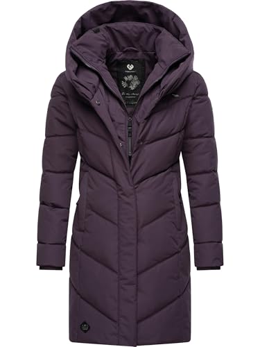 Ragwear Damen Wintermantel Warmer Steppmantel lang wasserdicht mit Kapuze Natalka Intl Plum24 Gr. XL von Ragwear