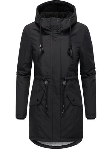 Ragwear Damen Wintermantel Warmer atmungsaktiver und wasserdichter Parka mit Teddyfell gefüttert und mit Kapuze Elsien YOUMODO Black Gr. L Ragwear Damen Wintermantel Warmer atmungsaktiver und wasserdichter Parka mit Teddyfell gefüttert und mit Kapuze Elsien YOUMODO Black Gr. L von Ragwear