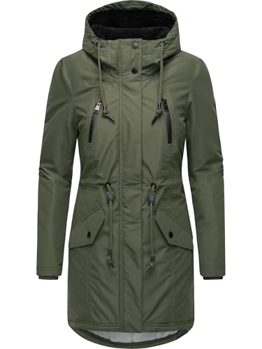 Ragwear Damen Wintermantel Warmer atmungsaktiver und wasserdichter Parka mit Teddyfell gefüttert und mit Kapuze Elsien YOUMODO Dark Olive Gr. M Ragwear Damen Wintermantel Warmer atmungsaktiver und wasserdichter Parka mit Teddyfell gefüttert und mit Kapuze Elsien YOUMODO Dark Olive Gr. M von Ragwear