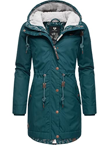Ragwear Damen Wintermantel Warmer Parka lang mit Kapuze YM-Canny Intl Dark Green22 Gr. XS von Ragwear