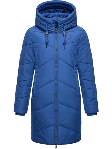 Ragwear wasserdichter Damen Wintermantel Warmer Steppmantel lang mit Kapuze Novista Blue Gr. 4XL von Ragwear