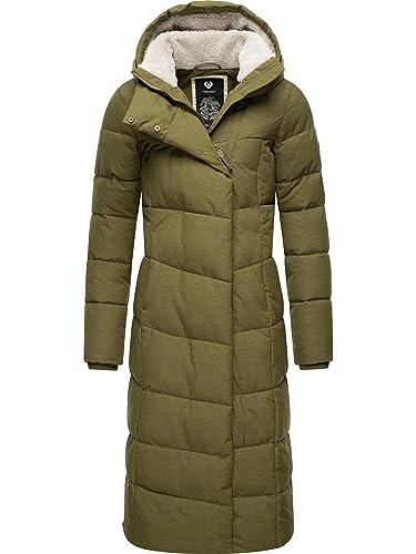 Ragwear Damen Wintermantel Warmer Steppmantel lang wasserdicht Pavla Extralong Light Olive Gr. 3XL von Ragwear