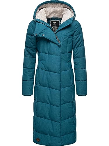 Ragwear Damen atmungsaktiver Wintermantel Warmer wasserdichter Steppmantel lang mit Kapuze Pavla Long Intl Deep Ocean23 Gr. S von Ragwear