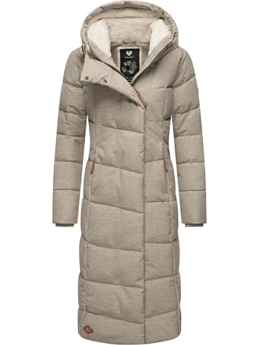 Ragwear Damen atmungsaktiver Wintermantel Warmer wasserdichter Steppmantel lang mit Kapuze Pavla Long Intl Taupe24 Gr. XXL von Ragwear