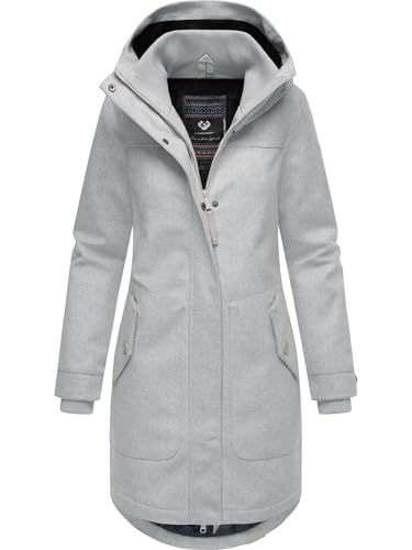 Ragwear Damen atmungsaktiver Wintermantel in Woll-Optik Langer Trenchcoat Jannisa Coat YOUMODO Ash Gr. S von Ragwear