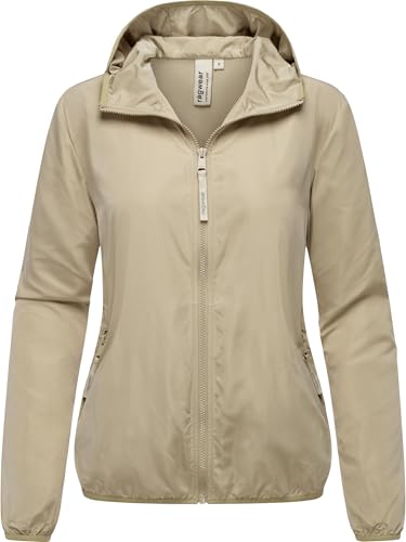 Ragwear Damen extraleichte Übergangsjacke Sommerjacke kurz mit Kapuze Vinzie C YOUMODO Beige Gr. XS von Ragwear