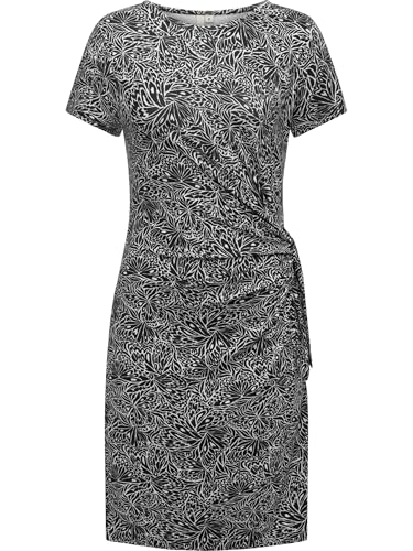 Ragwear Damen gemustertes kurzes Sommerkleid Kurzarm Minikleid mit seitlichem Bindeband Knotta Print YOUMODO Midnight Gr. L von Ragwear