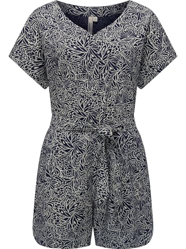 Ragwear Damen kurzer gemusterter Sommer Jumpsuit Bodysuit mit Taillenband Salwin YOUMODO Midnight Gr. XL von Ragwear