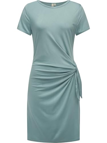Ragwear Damen kurzes Sommerkleid Kurzarm Minikleid mit seitlichem Bindeband Knotta YOUMODO Aqua Gr. L von Ragwear