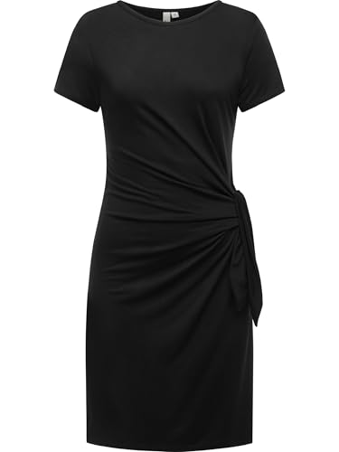 Ragwear Damen kurzes Sommerkleid Kurzarm Minikleid mit seitlichem Bindeband Knotta YOUMODO Black Gr. XS von Ragwear
