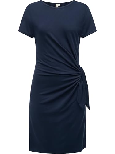 Ragwear Damen kurzes Sommerkleid Kurzarm Minikleid mit seitlichem Bindeband Knotta YOUMODO Navy Gr. XS von Ragwear