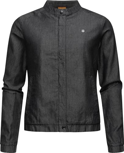 Ragwear Damen leichte Sommerjacke in Denim-Optik Blousonjacke kurz Jeansjacke Malawi Denim YOUMODO Black Gr. XL von Ragwear