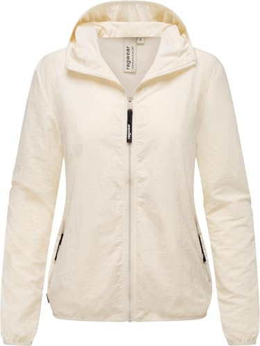 Ragwear Damen leichte Übergangsjacke Sommerjacke kurz mit Kapuze Vinzie B YOUMODO Ecru Gr. S von Ragwear